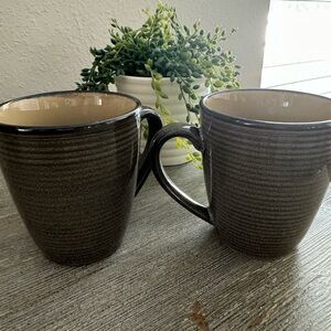 Set of 2 Sango ROMA SAGE Coffee Tea Mugs #4814 Latte Time Cup